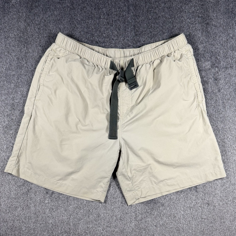 Columbia Shorts Women's 8 L Long Beige Khaki Belted Outdoor Active Mesh Lining